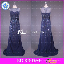 ED Bridal Beautiful Real Sample Picturers Beaded Mermaid sans manches Zipper Robes de soirée 2017